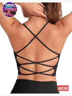 Open Back Workout Tops with Built in Bras Longline Backless Sports Bra Tank Top